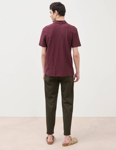 Polo manches courtes prune homme