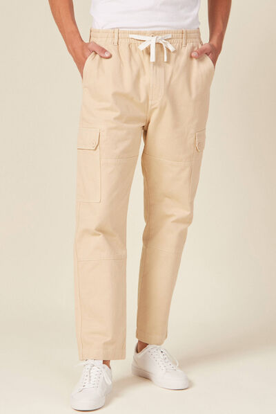 Pantalon cargo beige homme