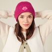 Bonnet tricoté fabriqué en France rose fushia femme