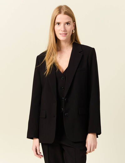Veste blazer droite noir femme