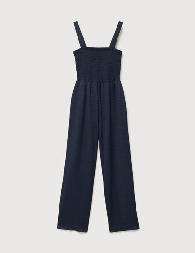 Combinaison salopette fines bretelles bleu marine femme