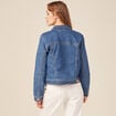 Veste ajust&eacute;e en jeans manches longues denim stone femme