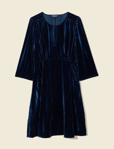 Robe patineuse éco-responsable bleu canard femme