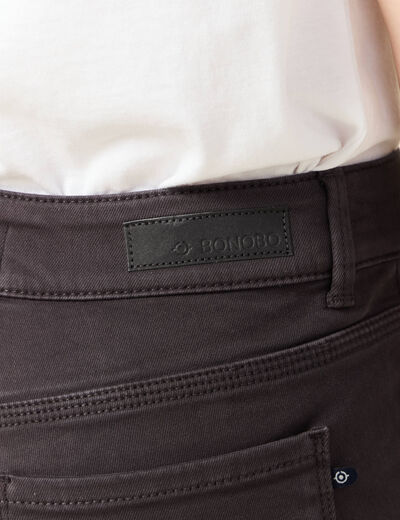Pantalon slim 7/8ème gris foncé femme