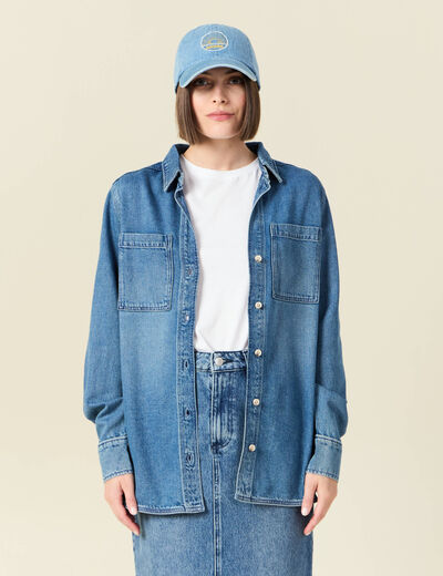 Surchemise en jean denim used femme