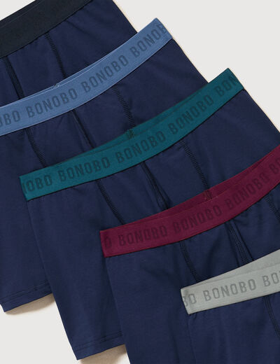 Lot de 5 boxers bleu marine homme