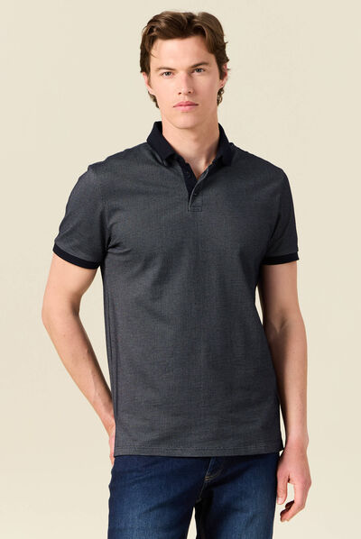 Polo manches courtes bleu marine homme