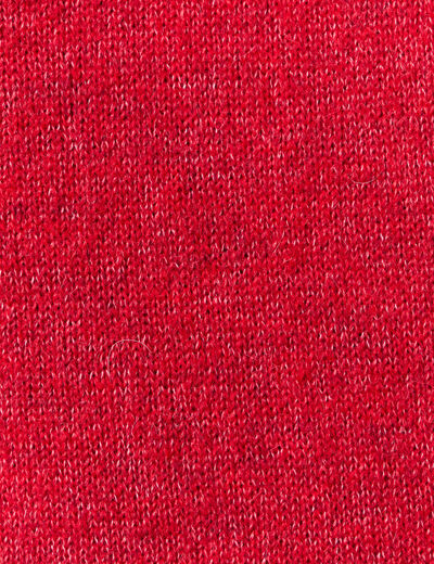 Pull ajouré col V manches longues rouge femme