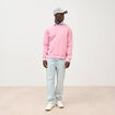 Sweat col rond manches longues en coton rose homme