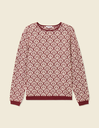 Pull manches longues bordeaux femme