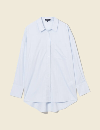 Chemise manches longues bleu ciel femme