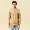 Sweat col camionneur manches longues beige homme