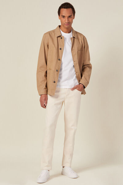 Jeans straight denim blanc homme