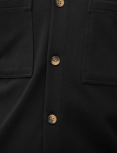 Surchemise droite col am&eacute;ricain noir homme
