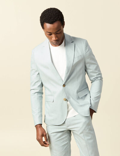 Blazer manches longues col classique vert clair homme