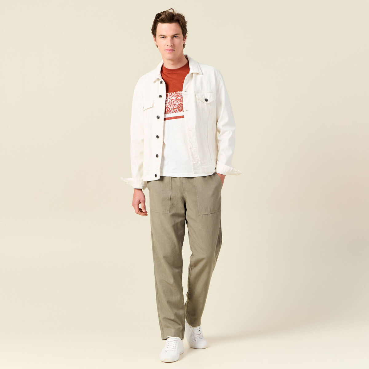 T-shirt éco-responsable ecru homme