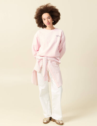 Sweat Atelier Beguin x Bonobo rose poudr&eacute;e femme