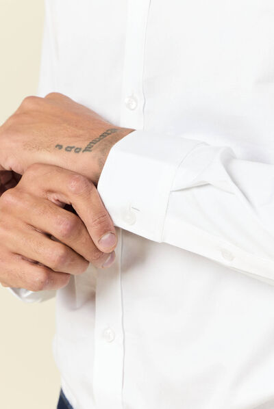 Chemise manches longues blanc homme