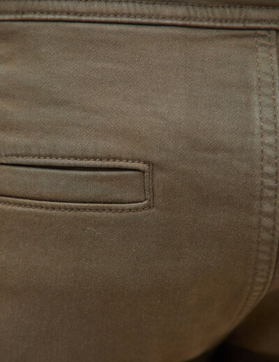Pantalon battle bas resserr&eacute; vert kaki homme