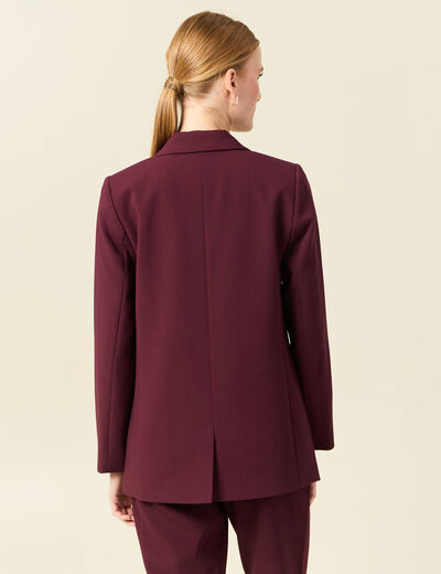 Veste blazer double boutonnage violet foncé femme