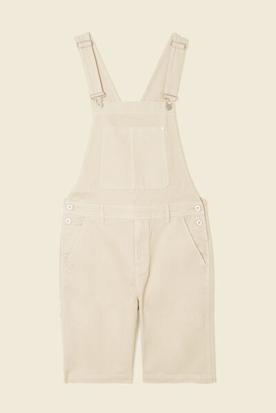 Salopette short droite beige homme