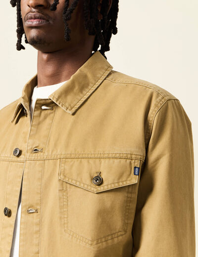 Blouson boutonné camel homme