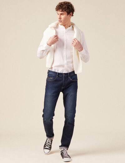Chemise manches longues blanc homme