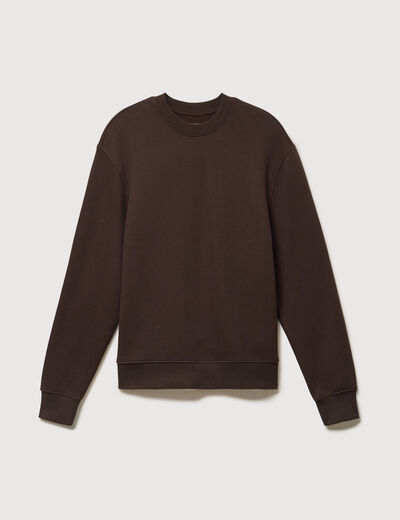 Sweat manches longues marron homme