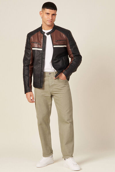 Jeans relaxed 5 poches vert kaki homme