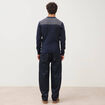 Pull droit fin col rond manches longues bleu marine homme