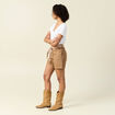 Short boyfriend ceintur&eacute; jean vert kaki femme