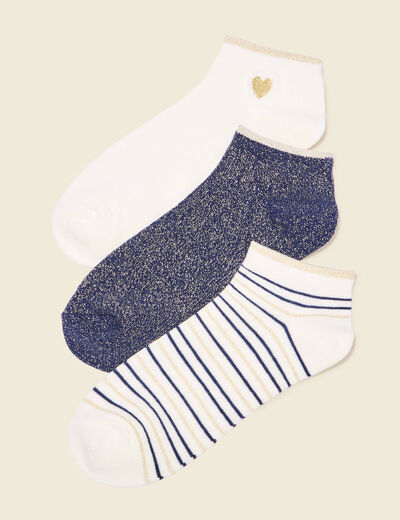 Lot 3 paires chaussettes bleu foncé femme