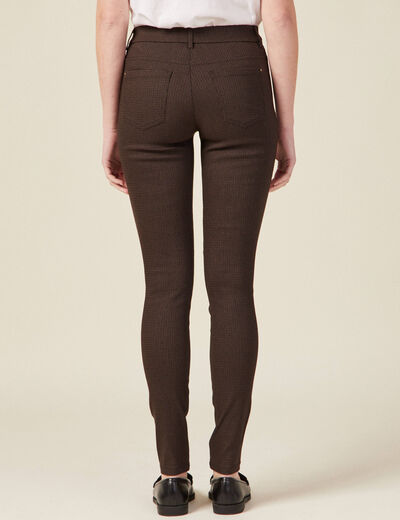 Pantalon skinny marron femme