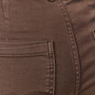 Jeans large cropped taille haute marron femme