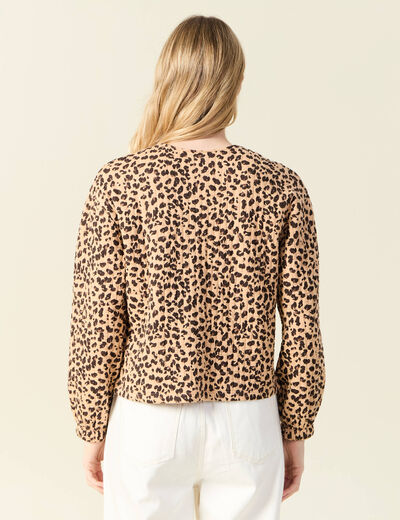 Gilet manches longues camel femme