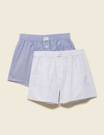 Lot de 2 cale&ccedil;ons en coton bleu marine homme