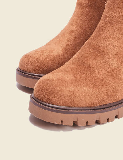 Bottines chelsea crantées marron femme