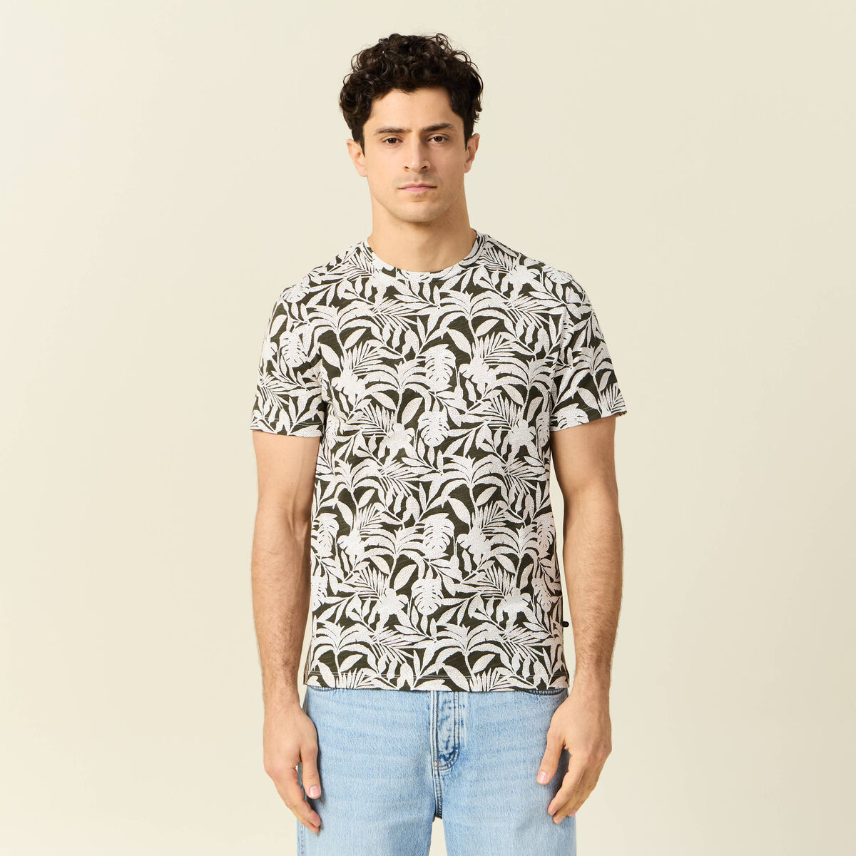 T-shirt manches courtes vert kaki homme