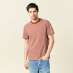 T-shirt manches courtes marron cognac homme