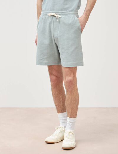 Short droit avec cordon vert clair homme