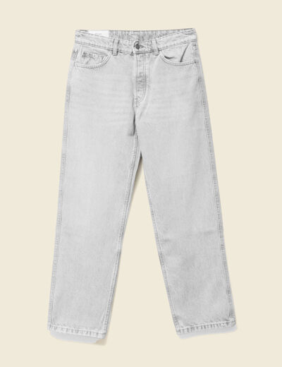 Jeans large relaxed denim snow gris homme