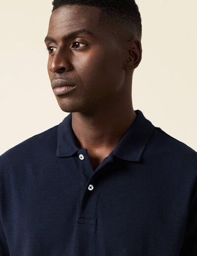 Polo éco-responsable bleu marine homme