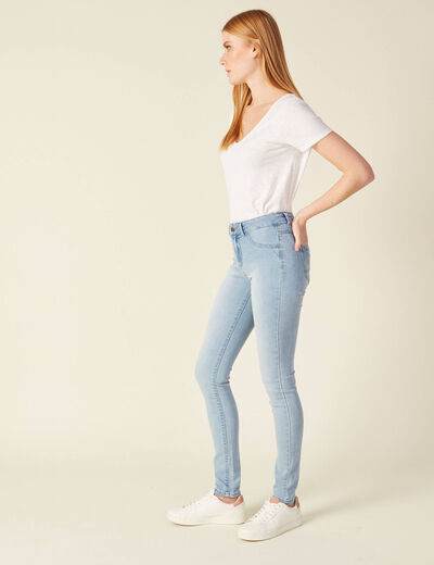 Jeans Lou - jegging denim bleach femme