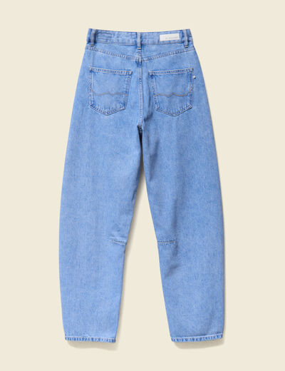 Jeans slouchy 7/8ème denim baby bleu femme