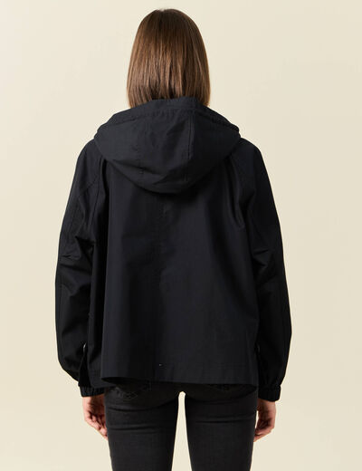 Parka oversize à capuche noir femme
