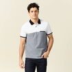 Polo cintr&eacute; manches courtes bleu marine homme