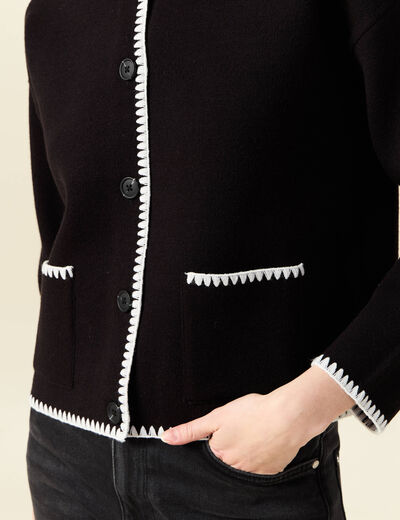 Gilet manches longues noir femme