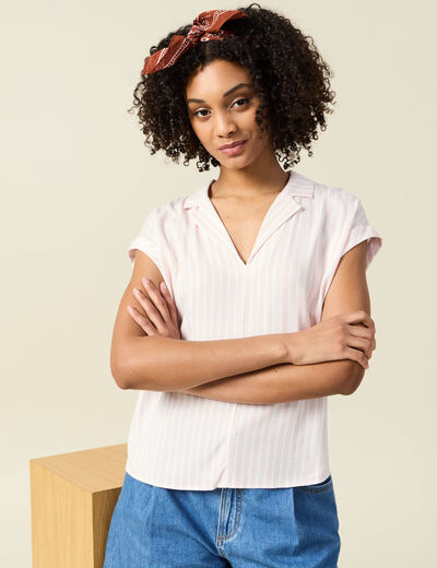 Blouse éco-responsable rose clair femme