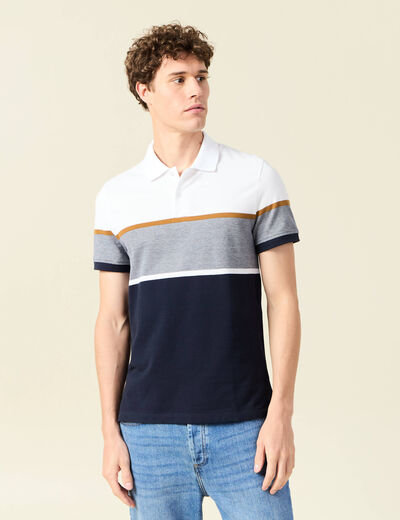 Polo manches courtes blanc homme