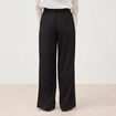 Pantalon large taille haute fluide noir femme